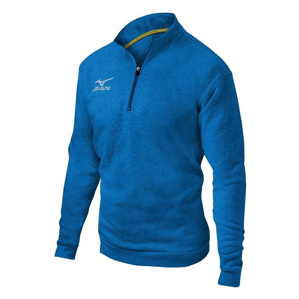 Maglione Mizuno 1/2 Cerniera Fleece Uomo - Blu - 06528-BPSX